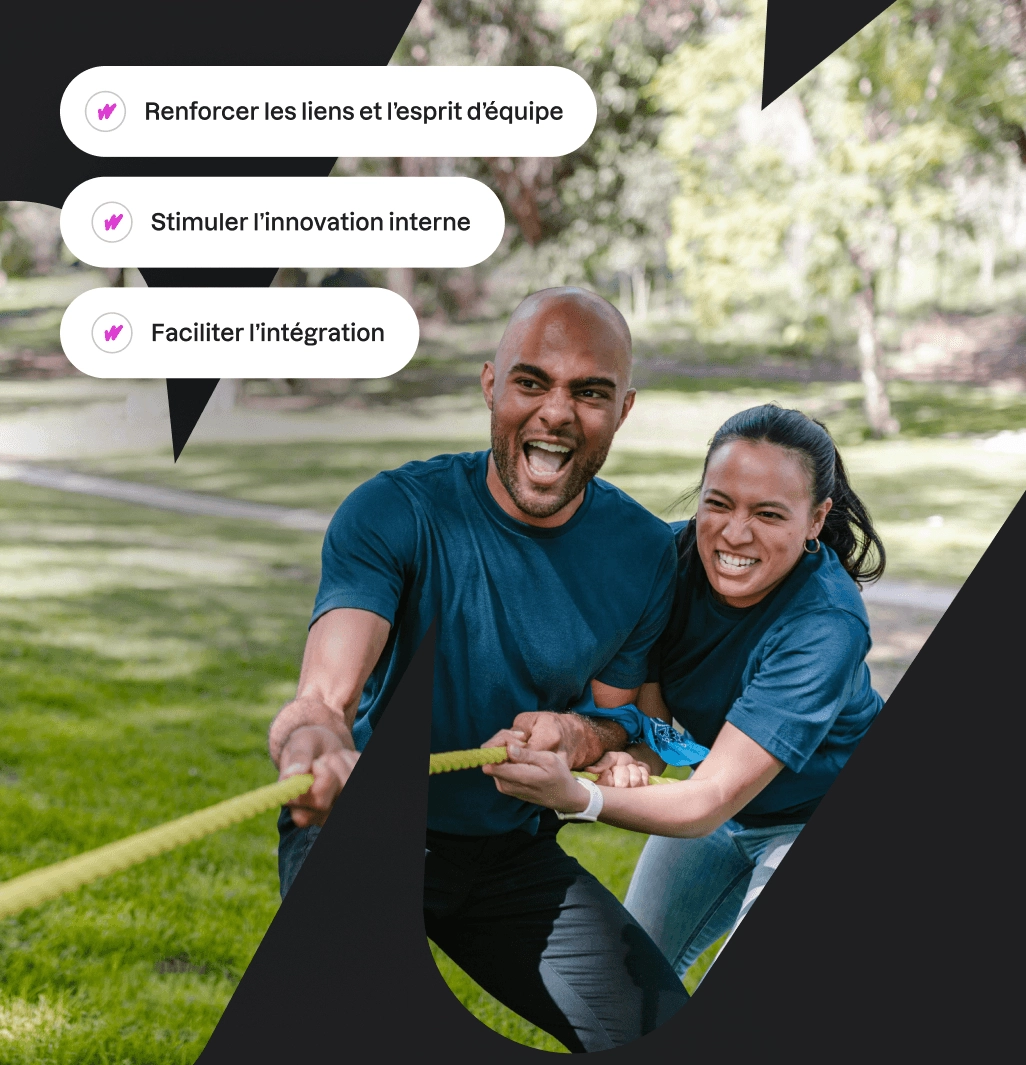 Jeu d'équipe en plein air, rire et entraînement.