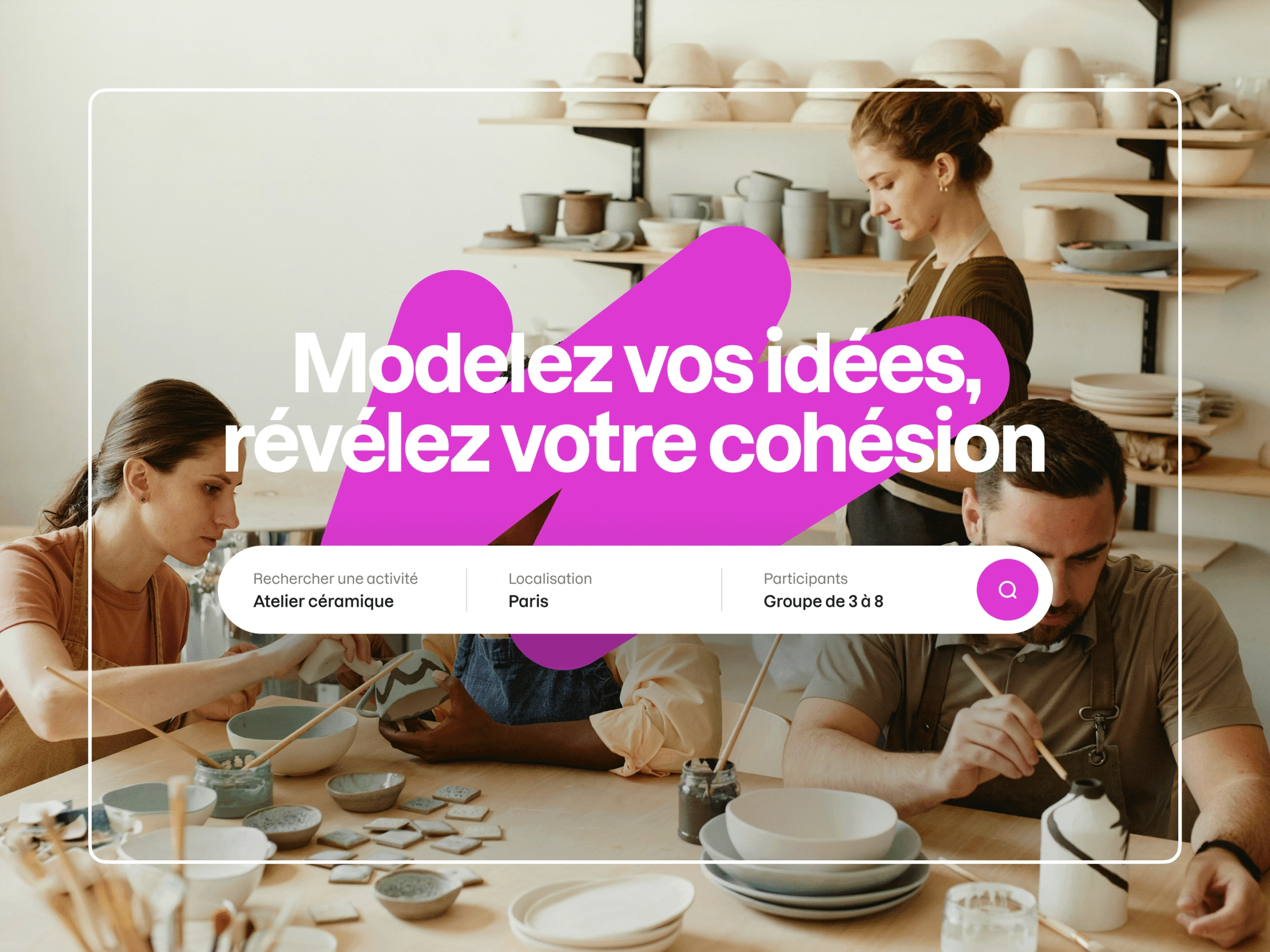 Atelier céramique, groupe de personnes à Paris.